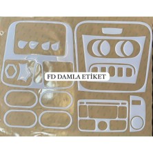 FD Damla Etiket Renault Symbol 2012 - 2019 Torpido, Konsol, Trim, Göğüs Kaplama Seti Beyaz Renk