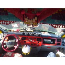 FD Damla Etiket Ford Transit 2006-2013 Jumbo Torpido, Konsol, Trim, Göğüs Kaplama Seti Kırmızı Renk