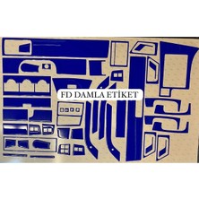 FD Damla Etiket Fiat Tempra Tipo Full Set Maun Kaplama Set Mavi Renk Özel Dizayn