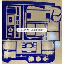 FD Damla Etiket Ford Transit 2006 - 2013 Torpido, Konsol, Trim, Göğüs Maun Kaplama  Mavi Renk Özel Dizayn
