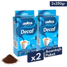 Lavazza Decaf Kafeinsiz Öğütülmüş Filtre Kahve 2'li Avantaj | 250 gr x 2 Paket | Makine, French Press, Moka Pot Uyumlu