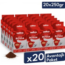 Lavazza Qualita Rossa Öğütülmüş Filtre Kahve 20'li Avantaj | 250 gr x 20 Paket | Makine, French Press, Moka Pot Uyumlu