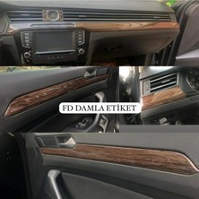 FD Damla Etiket Volkswagen Passat B8 Torpido, Konsol, Trim, Göğüs Kaplama Seti Koyu Meşe Özel Renk