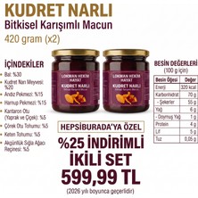 2 x 420 gr Kudret Narlı Bitkisel Karışımlı Macun – Bal, Pekmez ve Çörek Otu Katkılı Lokman Hekim Hayat