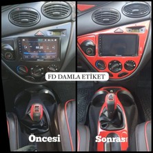 FD Damla Etiket Ford Focus 1 Torpido, Konsol, Trim, Göğüs Kaplama Seti Kırmızı Renk
