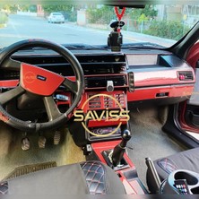 FD Damla Etiket Fiat Tempra Tipo 54 Parça Kırmızı Full Set Torpido Maun Kaplama (Dijital Klima Model Uyumlu Kırmızı)