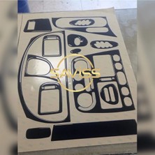 FD Damla Etiket Fiat Palio Uyumlu Parlak Siyah Full Set Torpido Maun Kaplama,konsol Kaplama (Pianoblack)