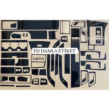 FD Damla Etiket Fiat Tempra Tipo Full Set  Maun Kaplama  Set Piano Black Renk Özel Dizayn