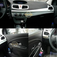 FD Damla Etiket Renault Fluence Uyumlu Gümüş Gri Full Set,torpido Konsol Maun Kaplama (Gümüş Gri)