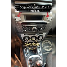 FD Damla Etiket Peugeot 301 & C-Elysee Full Set - 40 Parça Gümüş Gri Konsol ve Trim Kaplama,maun Kaplama (Gümüş Gri)