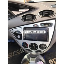 FD Damla Etiket Ford Focus 1 Full Set  Torpido, Konsol, Trim, Göğüs Kaplama  Set Gümüş Gri Renk Özel Dizayn