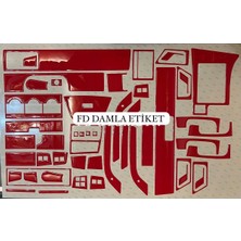 FD Damla Etiket Fiat Tempra Tipo Full Set  Maun Kaplama  Set Kırmızı Renk Özel Dizayn