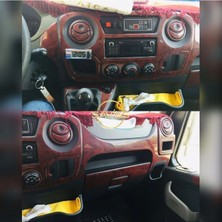 FD Damla Etiket Renault Master 3 Özel Kalıp Full Set, Gül Desenli Maun,torpido Trim Maun Kaplama, (Gül Desenli Maun)