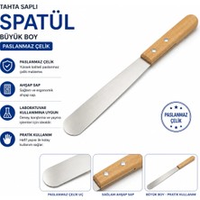 Labolist Tahta Saplı Spatül Büyük Boy Paslanmaz