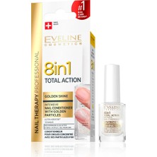 Eveline Cosmetics 8 In 1 Total Golden Shine Intensive Nail Conditioner  12ML Yoğun Tırnak Bakım Kremi