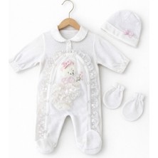 Kardeşler Bebe Ayıcık Detay Bebe Yaka Kız Bebek Tulum