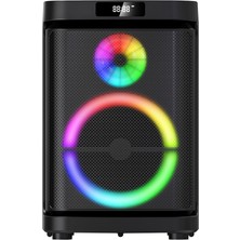Başkenttekno GD-1019 Dijital LED Göstergeli Çift Mikrofonlu Rgb Tws 10 Inç Stereo Bass Kablosuz Karaoke Hoparlör