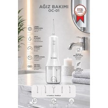 Torima Dijital Ekranlı Şarjlı Ağız Duşu 4 Modlu Taşınabilir Ağız Bakım Cihazı OC01 Beyaz