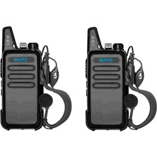 2'li Pmr 446 Türkçe Konuşan El Telsizi Yeni Tasarım Type-c Şarjlı Mars Kulaklık Hediyeli Set