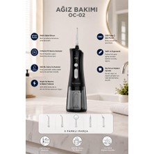 Torima Dijital Ekranlı Şarjlı Ağız Duşu 2 Modlu Taşınabilir Ağız Bakım Cihazı OC02 Siyah