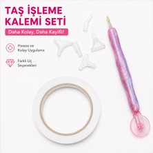 İğne İzi Taş Işleme Rulet Kalemi Seti 7 Farklı Değiştirilebilir Uçlu Taş Işleme Kalemi+Banthediyeli Diamond Painting Düzeltme Kalemi Değiştirilebilir Uçlu
