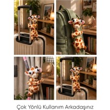 Kesene Çok Amaçlı Sevimli Zürafa Figürlü Peluş Oyuncak 40 cm Perde Çanta Valiz Tutucu hediyelik Aksesuar