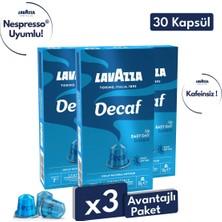 Lavazza Decaf Kafeinsiz Nespresso Uyumlu Alüminyum Kapsül Kahve | 3 Kutu -  30 Kapsül