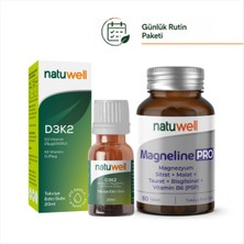Natuwell Vitamin D3K2 Damla 20 ml ve Magneline Pro 60 Tablet