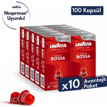 Lavazza Qualita Rossa Nespresso Uyumlu Alüminyum Kapsül Kahve | 10 Kutu -  100 Kapsül