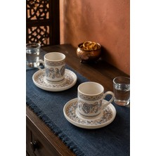 Tabak Evi Porselen Safir Kahve Fincan Takımı 90CC 4 Parça 2 Kişilik