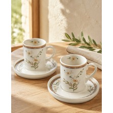 Tabak Evi Porselen Neva Kahve Fincan Takımı 90CC 4 Parça 2 Kişilik