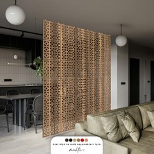 Makta ® Perde Paravan | Lazer Kesim Ahşap Sarkıt Seperatör, 4'lü Panel Levha Seti