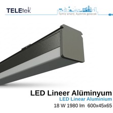 Teletek Siyah Kasa Lineer 18W LED Armatür, Modern LED Sarkıt Aydınlatma