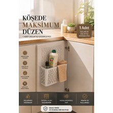 Porsima Mutfak Banyo Organizer Deterjanlık Beyaz BPA İçermeyen Plastik 32x24x9 cm