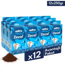 Lavazza Decaf Kafeinsiz Öğütülmüş Filtre Kahve 12'li Avantaj | 250 gr x 12 Paket | Makine, French Press, Moka Pot Uyumlu