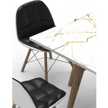 S Digital Beyaz-Gold Damar Mermer Desenli Parlak Koruyuculu Folyo – 100X100 cm - Dekoratif Kaplama - Kendinden Yapışkanlı Pvc Folyo