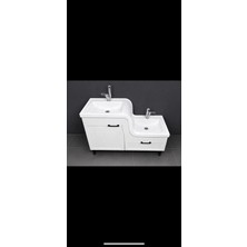 Adnan Mobilya Abdestlavab/ikili Lavabo/z Lavabo 115X45 cm Mebran Kapak