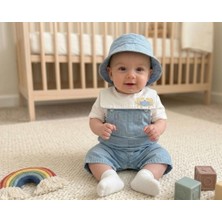 Yengeç Nakışlı Erkek Bebek Mavi TAKIM-1030