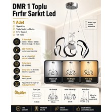 Dmr 1 Toplu Fırfır Sarkıt LED Avize Siyah Kasa Üç Renk 6500K/4000K/3000K (Beyaz /sarı/ılık Beyaz (Günışığı))