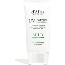 d'Alba Mild Hassas Ciltler Için %100 Mineral Filtreli Nemlendirici Yüz Güneş Kremi SPF50+ Pa++++ 50 ml