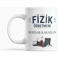 Nino Store Kişiye Özel Fizik Öğretmeni Kupası Isimli Öğretmenler Günü Hediyesi Porselen 300 ml