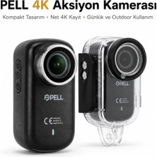 Pell M11 4K Ultra Hd Wifi Aksiyon Kamerası, IP65 Su Geçirmez Titreşim Önleyici Geniş Açılı Kamera - Siyah