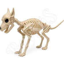 BeySüS Cadılar Bayramı Korku Temalı İskelet Köpek Figürü 44cm