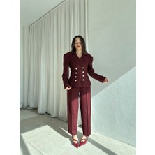 Klex Tüvit Kumaş Takım 6054 Bordo - L