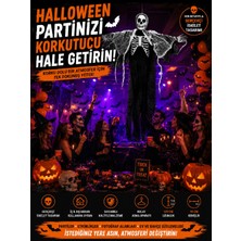 Bkmc Party Halloween Asılı Iskelet Dekoru – Gerçekçi Kuru Kafa Figürü, Cadılar Bayramı Parti ve Korku Evi Süsü