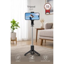 Torima Tripod Çok Amaçlı Entegre Tripodlu Uzaktan Kumandalı Selfie Çubuğu Q21 Siyah