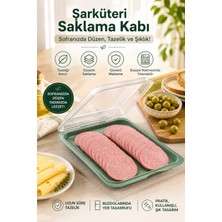 Ovio Ev Yaşam Şarküteri Saklama Kabı Sunumluk Peynir, Salam, Sucuk ve Kahvaltılıklar Için Düzenli & Pratik Mutfak Plastik Buzdolabı Saklama Kutusu