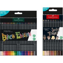 Faber Castell Black Edition 24 Renk Kuru Boya ve 12 Renk Skin Tones Ikisi Birarada Set