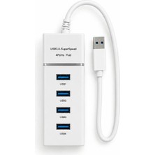 Soft Beyaz USB 3.0 Çoklayıcı 4 Portlu Hub - Hızlı Veri Aktarımı Sağlayan Çoklayıcı Çoğaltıcı