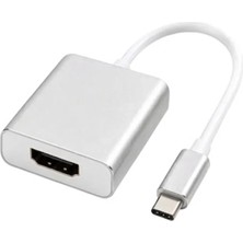 Type-C To HDMI Dönüştürücü Adaptör Usb-C Erkek HDMI Dişi Görüntü Aktarma Aparatı Alüminyum Gövde Laptop Tablet Telefon Monitör Tv Projeksiyon Uyumlu
